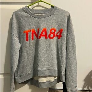 TNA Heather Gray Sweatshirt with Red Logo
